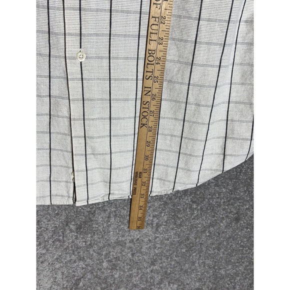 Vintage Murano Plaid Button Up Short Sleeve Shirt Mens Size XL Gray Chest Pocket - Picture 6 of 6